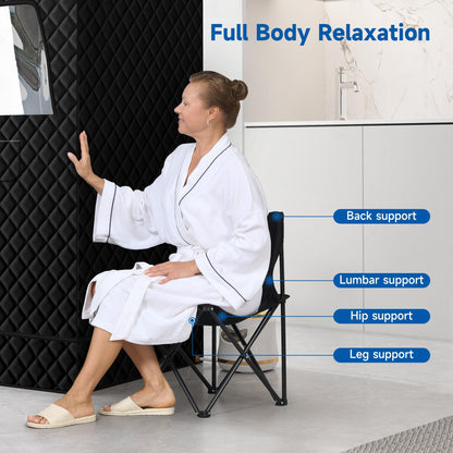 Real Relax Sports&Fitness BJL-SNF01 Portable Steam Room for Home, 3’ x 3’ x 5.9’ Roomier Steam Sauna Box Sauna Tent with 3L 1500W Steamer, Remote Control, Folding Chair