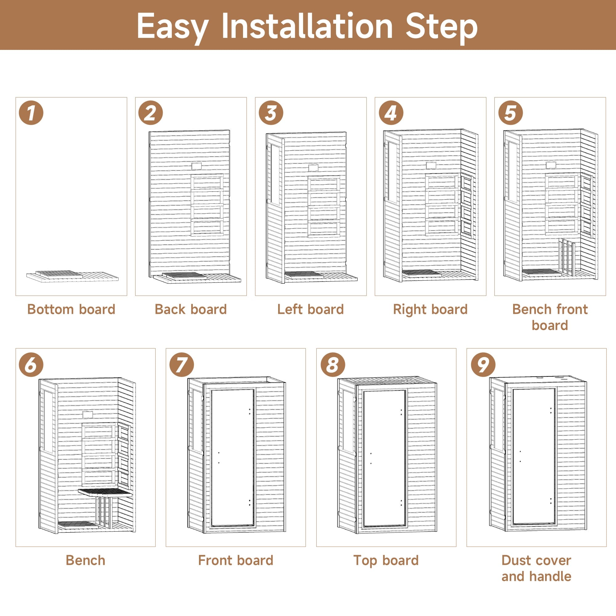 Real Relax Sports&Fitness Home Sauna Infrared Sauna for Home, 1 Person Low EMF Wood Indoor Saunas Spa at Home with 950W 10min Warm-up, Bluetooth, Easy LCD Panel, Backrest